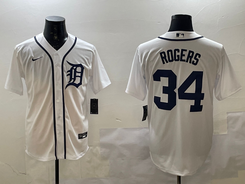 Men's Detroit Tigers Jake Rogers #34 White Home Limited Jersey